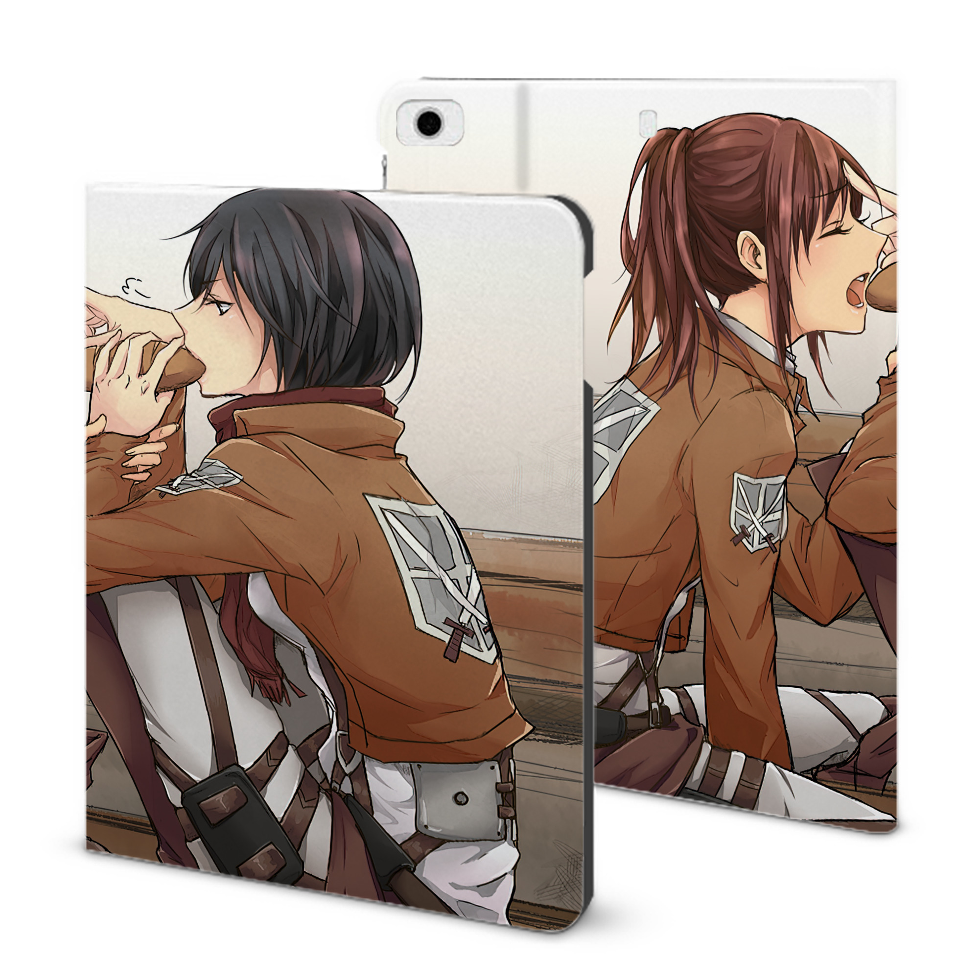 （画像用） 進撃の巨人 Attack on Titan IPad ケース ブック型 PUレザー TPU 耐衝撃 軽量 薄型 ペン収納なし 全面保護 IPad 各モデル対応